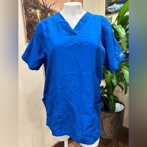 EUC  size S Cherokee medical scrub top light blue